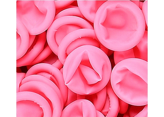 Cleanroom Tattoo Medical Supplies Finger Cots Anti Slip Pink Natural Latex